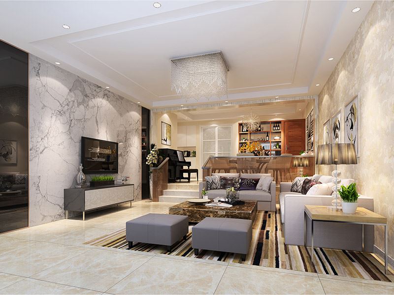 佛山市新希望悅瓏灣現(xiàn)代簡約風格復式裝修案例